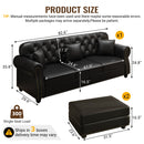 Upholstered Sofa With Nailhead Trim, Rolled Armrests With Ottoman by HouseOfZazla