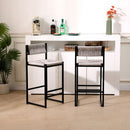 Bar Stools Paper Rope Weave Dining Chairs With Back Hand Weave Stools For Kichen Island, Bar & Counter (Set of 2) by HouseOfZazla