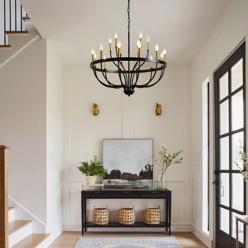 18-Light Industrial Iron Candle Chandelier, photo 6 of 33