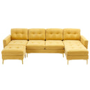 Modern L - Shape Convertible Sectional Sofa With Movable Ottoman by Unique Piece Furniture
