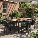 7-Piece Outdoor Dining Set with Acacia Wood Table and Chairs