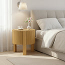 Round Fluted Side Table with Storage