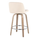 Toriano - Modern Design Fixed Height Counter Stool With Swivel With Round Footrest (Set of 2) by HouseOfZazla