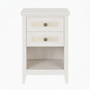 Nightstand With 2 Drawers & Shelf - White by HouseOfZazla