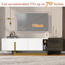 TV Stand With 1 Drawer, 2 Cabinets And Adjustable Shelves by HouseOfZazla