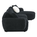 Lucifer - Sectional Sofa With 3 Pillows - Black Shimmer Chenille by Unique Piece Furniture