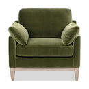 Pasadena - Wide Modern Farmhouse Accent Arm Chair - Olive Green by HouseOfZazla