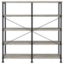 Analiese 63-inch 4-shelf Double Bookshelf Grey Driftwood