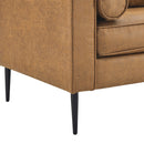 57"Mid-Century Modern Couch with high-tech Fabric Surface/ Upholstered Cushions/Pillows,Seat Sofas&Couches for Living Room Apartment Office, Large-Brown