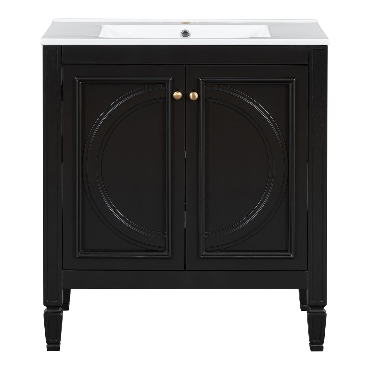Double Sink Bathroom Vanity Set with Wall Mount Mirror Cabinet, photo 16 of 40