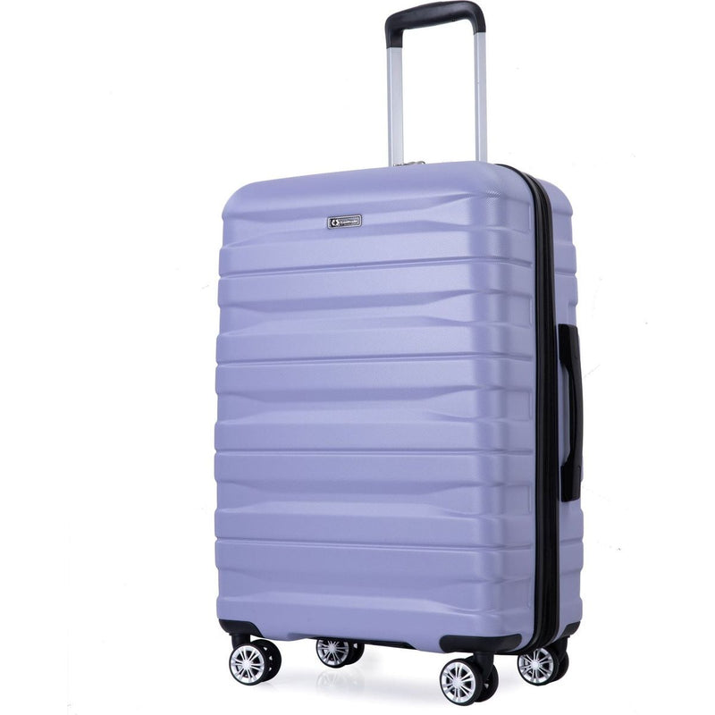 3 Piece Luggage Sets PC Lightweight & Durable Expandable Suitcase with Two Hooks, Double Spinner Wheels, TSA Lock, (21/25/29) Light Purple