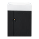 20 Inch Bathroom Vanity with Ceramic Sink, Diamond Pattern Door Design