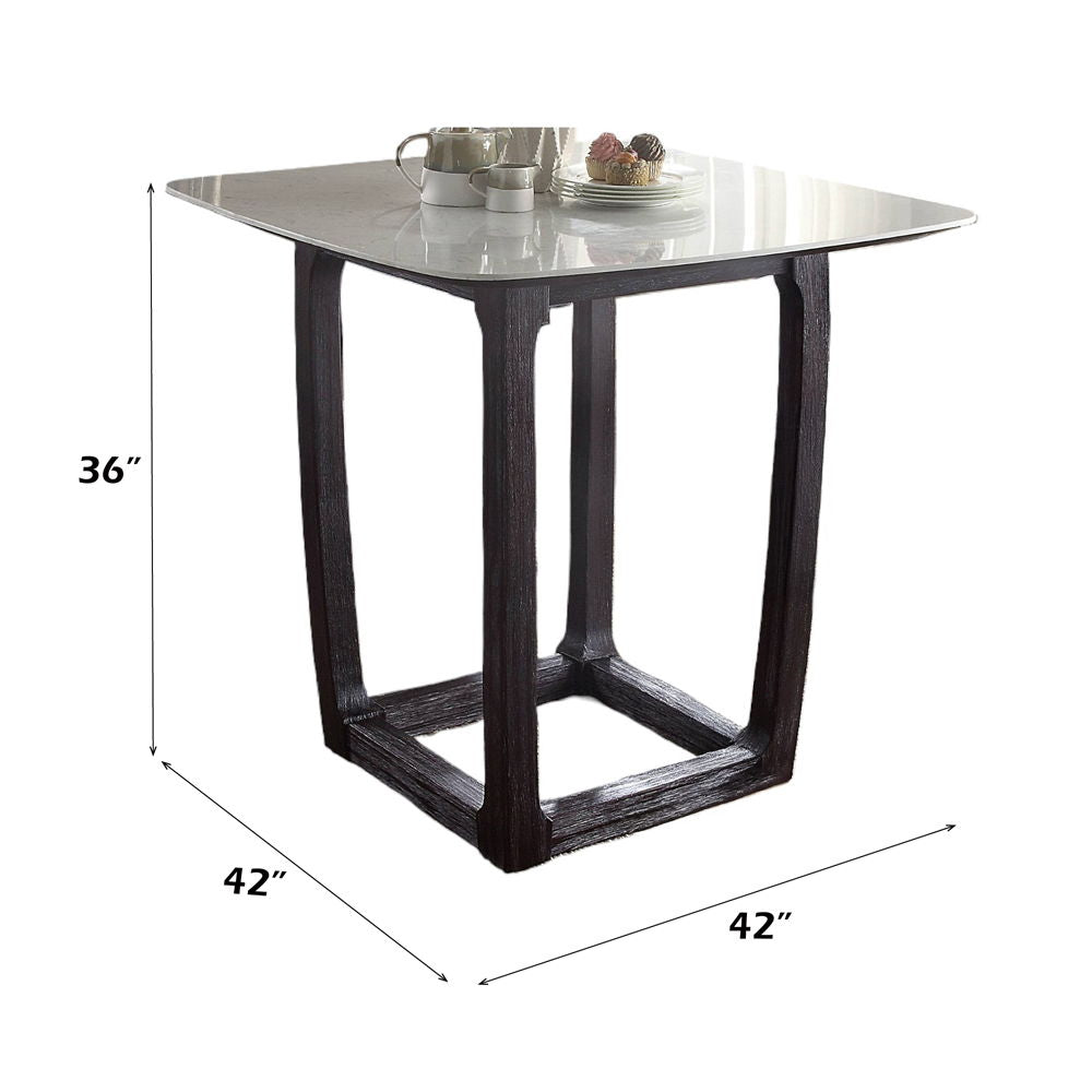Razo - Counter Height Table With Marble Top - Marble Top & Weathered Espresso, photo 2 of 3