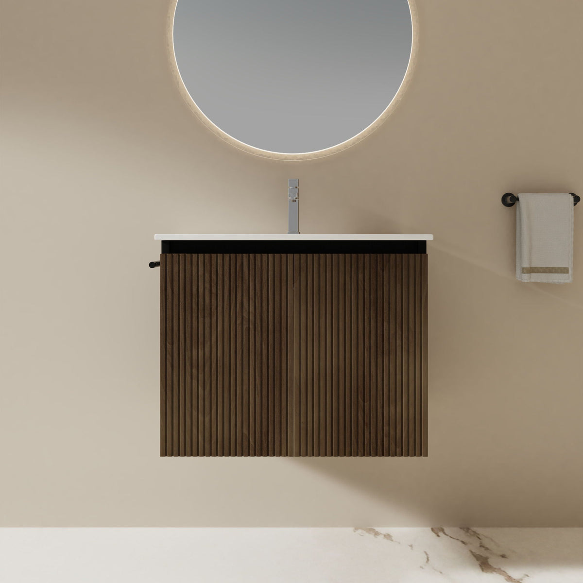 Floating Bathroom Vanity Combo, Towel Rack, photo 4 of 10