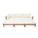 TOPMAX Outdoor Large Daybed Acacia Wood 6-Piece Patio Sofa Set
