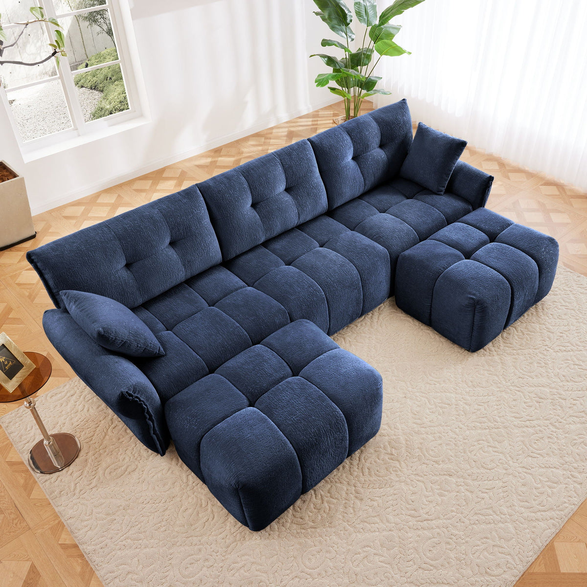 Sofa Set With Ottoman And Pillows, Textured, High Resilience Cushions, photo 33 of 40