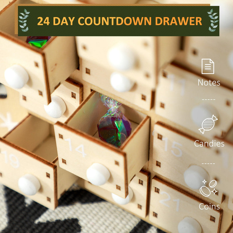 HOMCOM Christmas Advent Calendar with 24 Countdown Drawers, photo 5 of 10