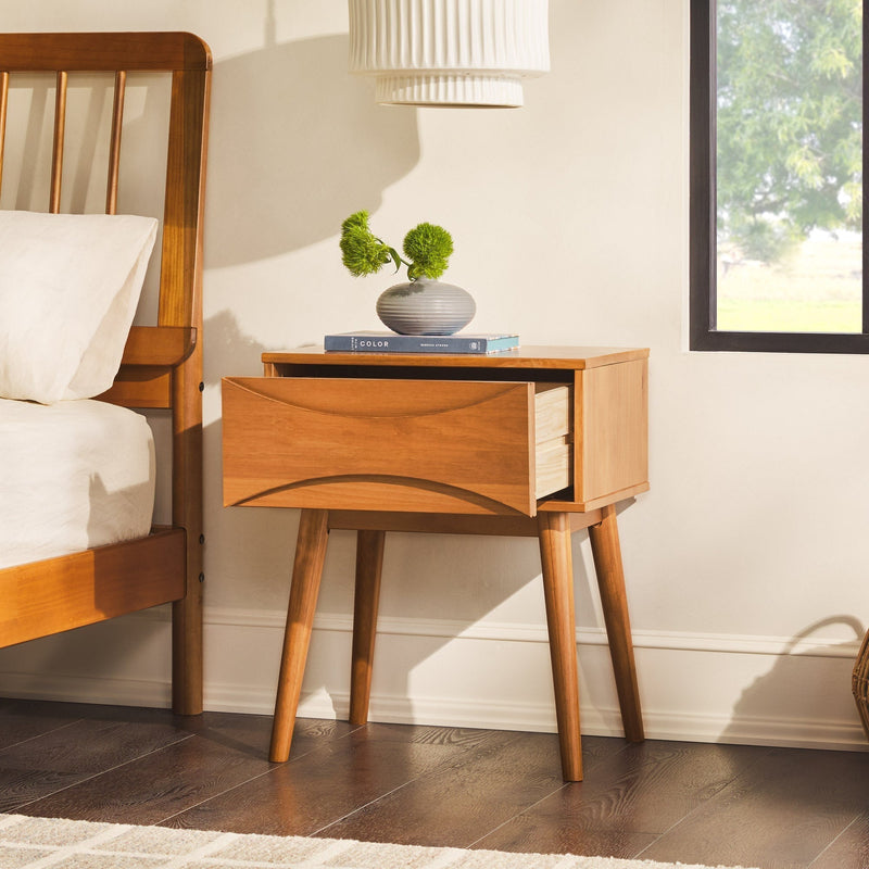 Atticus Solid Wood Mid-Century Modern Nightstand