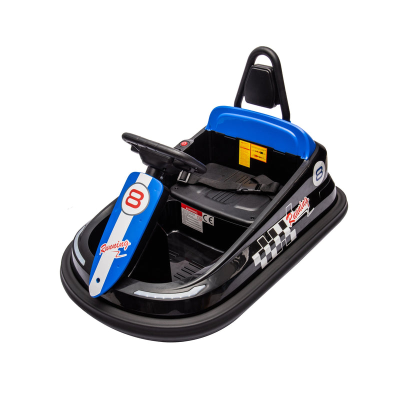 6V Kids Ride on Electric Go Kart Bumper Car W/Parents Remote Control,Three Speed Adjustable,LED Lights,Horn,Bluetooth,Player&360Spin,Vehicle body with Anti-collision padding for 18m+.