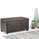 Dover - Storage Ottoman Bench - Distressed Brown by HouseOfZazla