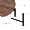 Round Coffee Table With Storage Tray 2 Tier Oval End Tables Wooden Small Side Table For Living Room by HouseOfZazla