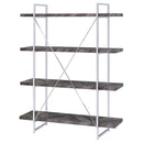 Herringbone - Bookcase With Full Length Shelf - Gray by HouseOfZazla