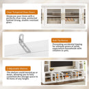 All-In-One Entertainment Center With Bookshelves & Tempered Glass Doors, TV Console Unit For Living Room