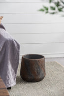 12.6x12.6x11.8" Cement Planter Small, Indoor Outdoor Garden Functional Decor by HouseOfZazla