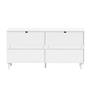Rattan Dresser With 6 Drawers, Wooden Legs & Metal Handle