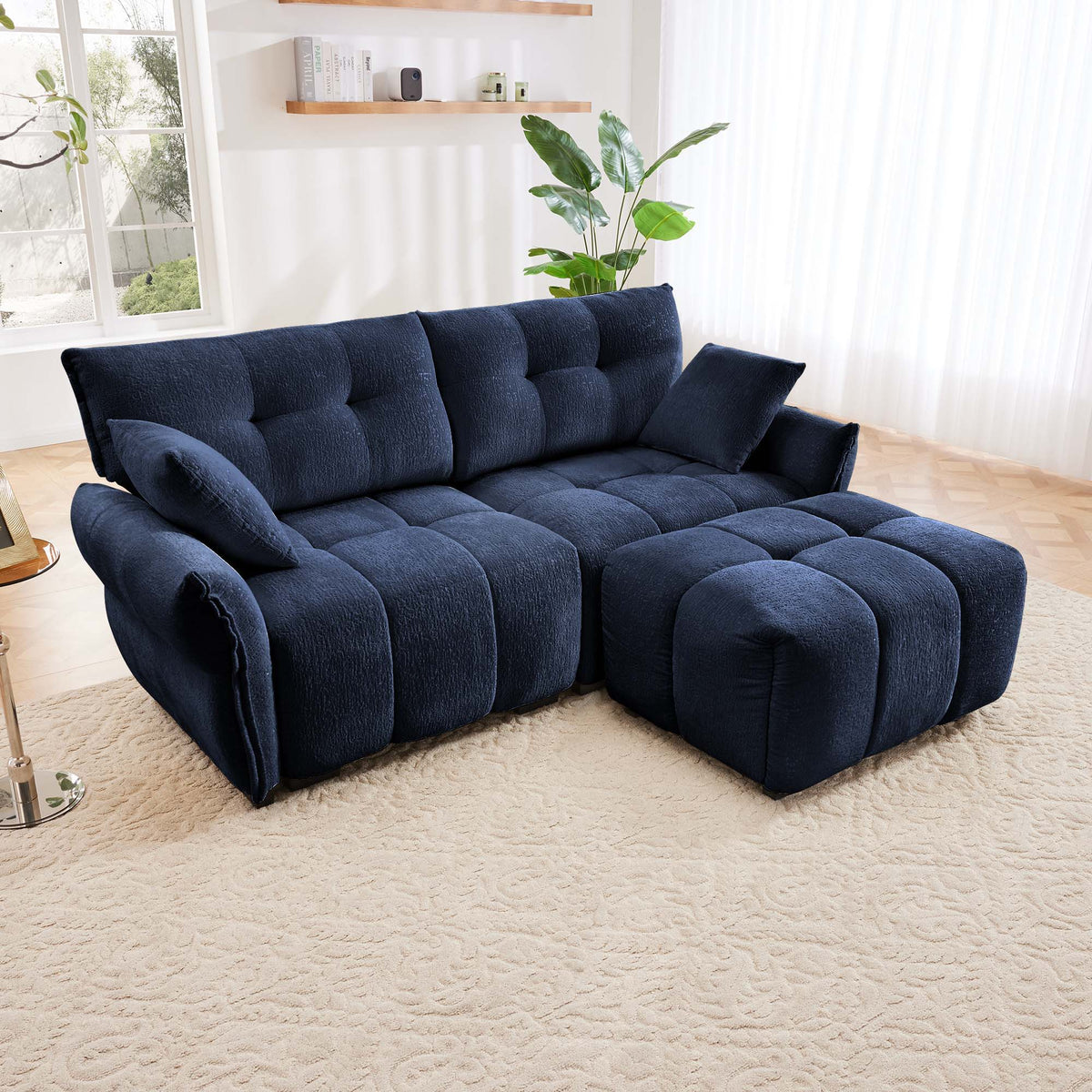 Sofa Set With Ottoman And Pillows, Textured, High Resilience Cushions, photo 34 of 40