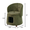 Green Pet Friendly Chair with Hidden Pet Nook and Convertible Stool by HouseOfZazla