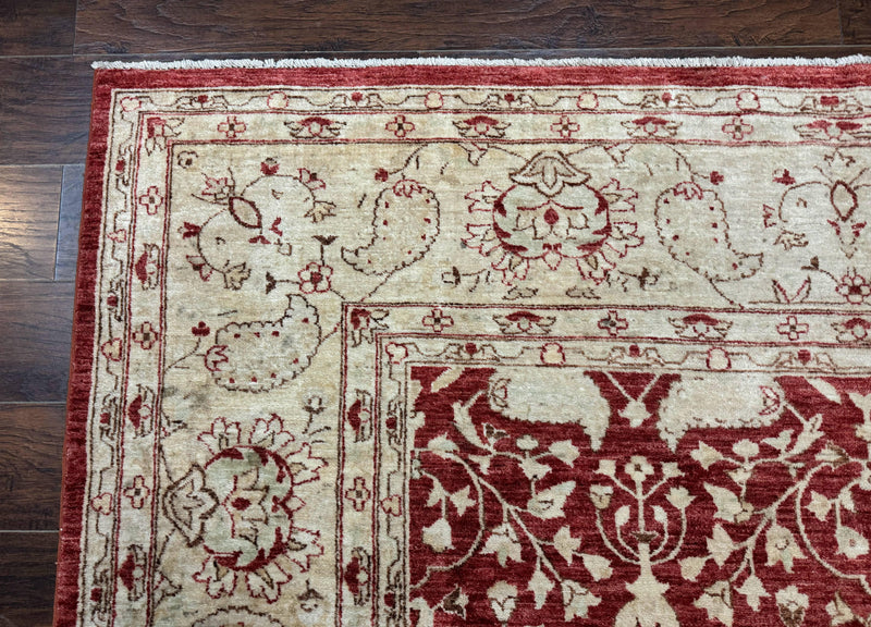 Pakistani Chobi Rug 8x10, Red, Handmade