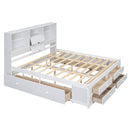 Platform Bed With Storage Headboard And 8 Drawers