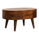 Mini Rounded Coffee Table - Chestnut by Unique Piece Furniture