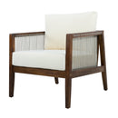 Outdoor Club Chairs (Set of 2), Acacia Wood Frame with Rope Back, Water-Repellent by HouseOfZazla
