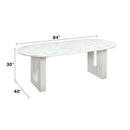 Zayn - Dining Table - White Natrual Marble Top & White by Unique Piece Furniture