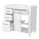 Modern Bathroom Vanity With Ceramic Sink, Freestanding by HouseOfZazla
