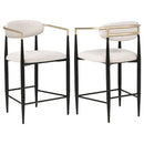 Tina Fabric Upholstered Counter Chair Beige (Set of 2)