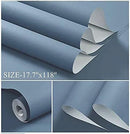 Dimoon 787''x17.7'' Blue Peel and Stick Wallpaper Contact Paper Modern Self Adhesive Wall Paper Removable Renter Friendly Textured Solid Color Shelf Cabinet Vinyl Roll (787''x17.7'',Blue Grey) by GreenHaven Gardens
