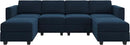Belffin Modular Sectional Sofa U Shaped Velvet Couch with Reversible Chaise Oversized Couch with Ottoman Blue… by CozyNest Decor