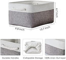 TheWarmHome Storage Bins for Shelves - 13.8L×9.8W×6.7H inch 3 Pack Medium Collapsible Storage Baskets for Organizing | Fabric Storage Cubes for Linen Closet Toy Home (White&Grey) by TinyTreasures Baby Boutique
