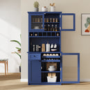 TOPMAX Farmhouse Freestanding Buffet with Hutch by HouseOfZazla