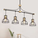 Dining Room Light Fixture / Chandelier Table, 40 -" Hanging For Farmhouse Linear Chandeliers, 5 Light Kitchen Island Lighting Ceiling Chandelier, With Metal Lampshade - Gold / Matte Black by HouseOfZazla