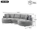 Modern 3 Seater Upholstered Sofa With Curved Design by HouseOfZazla