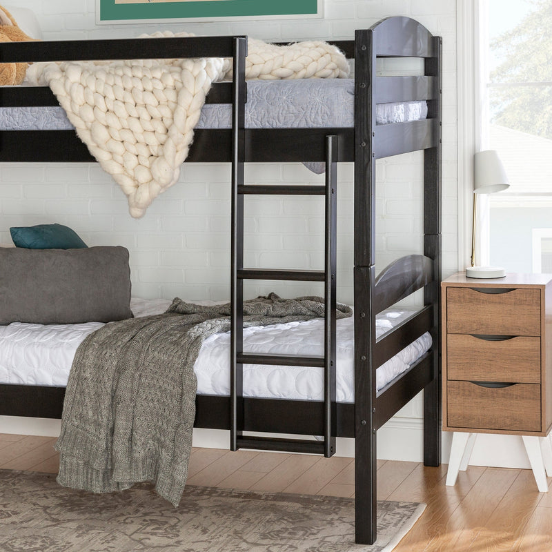 Carolina Transitional Solid Wood Twin-over-Twin Bunk Bed