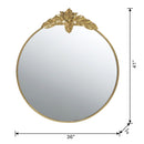 Large Round Wall Mirror With Metal Frame, Circle Accent Mirror For Living Room Bedroom Entryway - Gold by HouseOfZazla