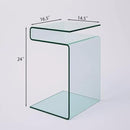 Glass Nightstand,Side Table,S-Shaped End Table for Living Room,Bedside Table for Bedroom (Clear) by CozyNest Decor
