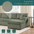 Oversized Sectional U-Shaped Sofa With Chaise Lounge And Three Soft Throw Pillows by Unique Piece Furniture