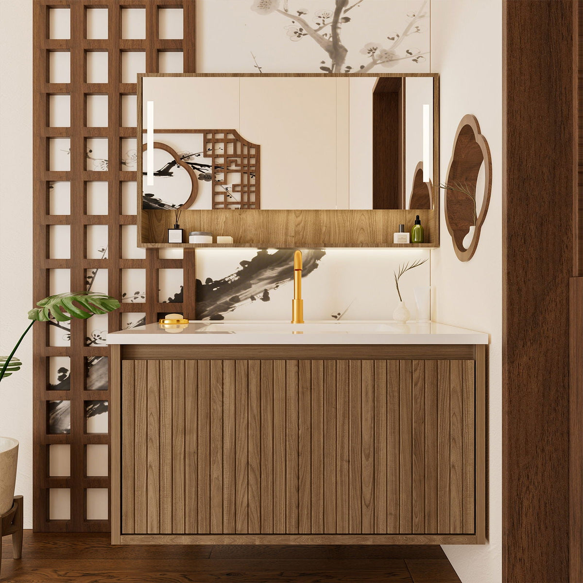 Wall Mounted Floating Bathroom Vanity With Sink And Drawers, photo 14 of 40