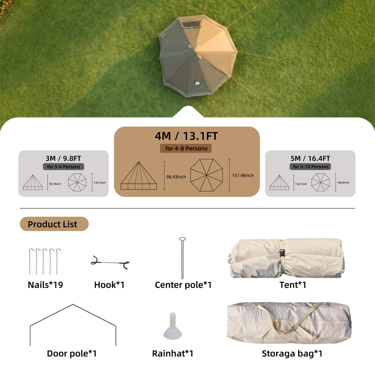 4 Season Bell Tent 13.1FT, photo 4 of 10